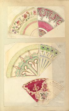 Five Designs for Decorated Plates, 1845-55. Creator: Alfred Crowquill