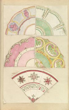 Five Designs for Decorated Plates, 1845-55. Creator: Alfred Crowquill
