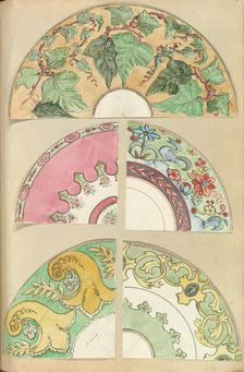 Five Designs for Decorated Plates, 1845-55. Creator: Alfred Crowquill