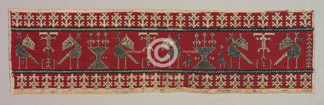 Five Embroidered Fragments, 18th-19th century. Creator: Unknown.