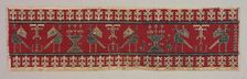 Five Embroidered Fragments, 18th-19th century. Creator: Unknown