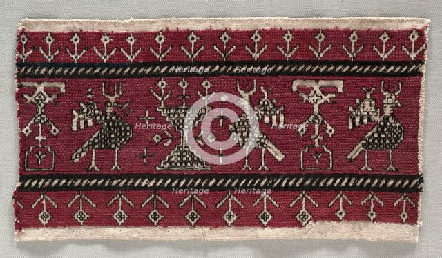 Five Embroidered Fragments, 18th-19th century. Creator: Unknown.