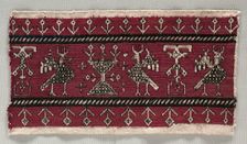 Five Embroidered Fragments, 18th-19th century. Creator: Unknown