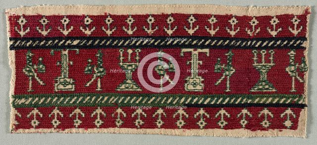 Five Embroidered Fragments, 18th-19th century. Creator: Unknown.