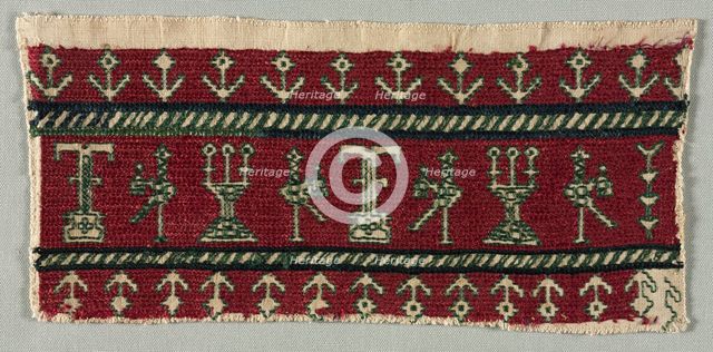 Five Embroidered Fragments, 18th-19th century. Creator: Unknown.