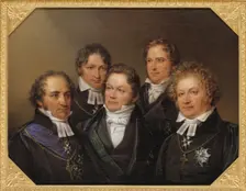 Five famous contemporaries, 1843. Creator: Johan Gustaf Sandberg