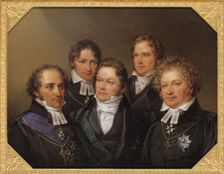 Five famous contemporaries, 1843. Creator: Johan Gustaf Sandberg