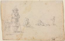 Five Figure Studies, 1600s. Creator: Anonymous