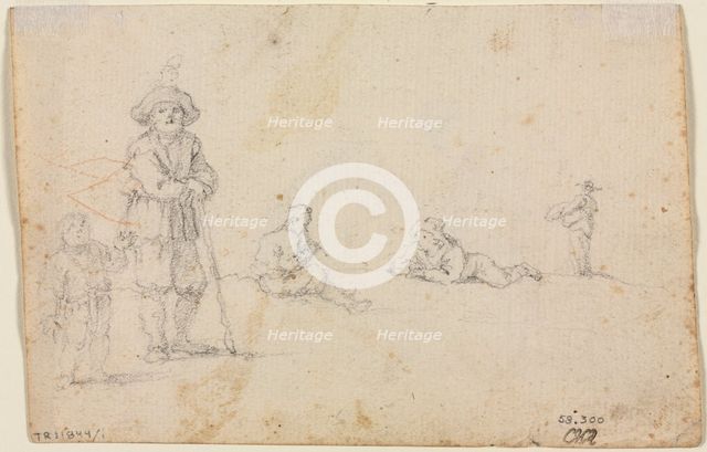 Five Figure Studies, 1600s. Creator: Anonymous.