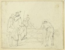 Five Figures at Gate, n.d. Creator: William Henry Pyne