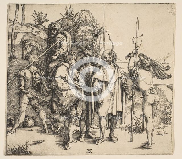 Five Foot Soldiers and a Mounted Turk, ca. 1495. Creator: Albrecht Durer.