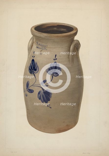 Five Gallon Churn, c. 1938. Creator: Clyde L. Cheney.