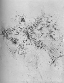 Five Grotesque Heads c1480 (1945). Artist: Leonardo da Vinci