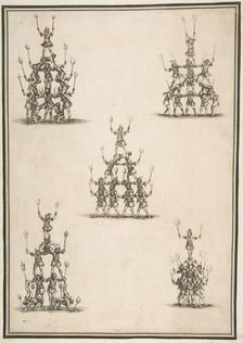 Five Groups of Acrobats, 1652. Creator: Stefano della Bella