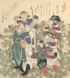 Five Great Soldiers of Shoku, 19th century. Creator: Gakutei