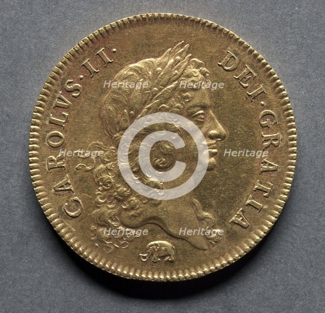 Five Guineas (obverse), 1668. Creator: Unknown.