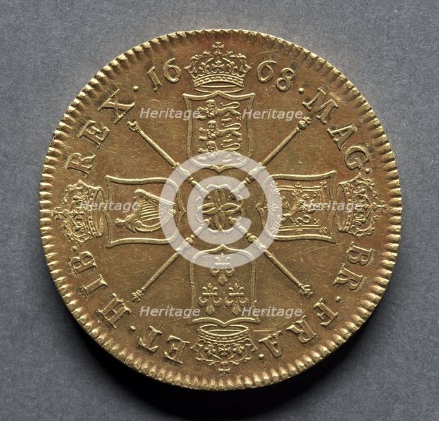 Five Guineas (reverse), 1668. Creator: Unknown.