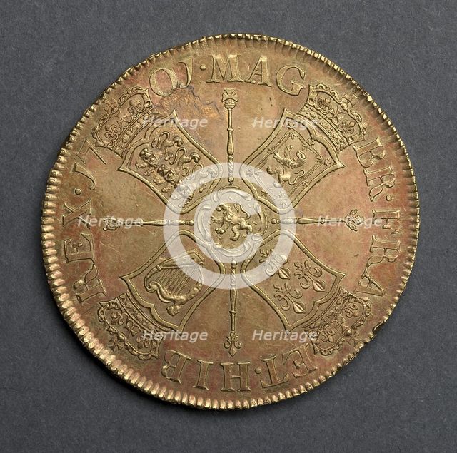 Five Guineas (reverse), 1701. Creator: Unknown.