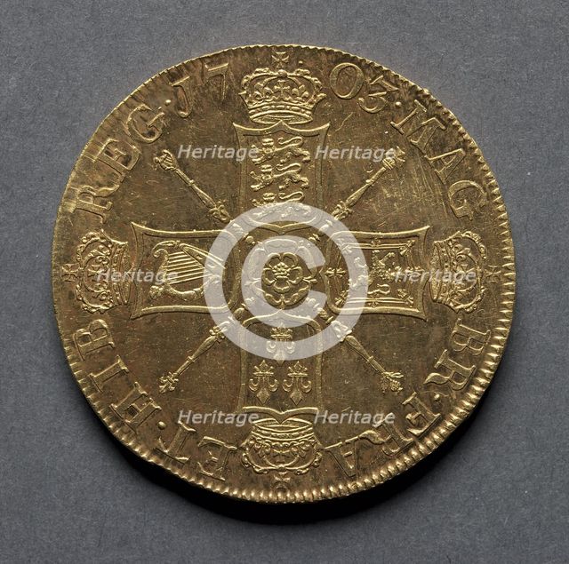 Five Guineas (reverse), 1703. Creator: Unknown.