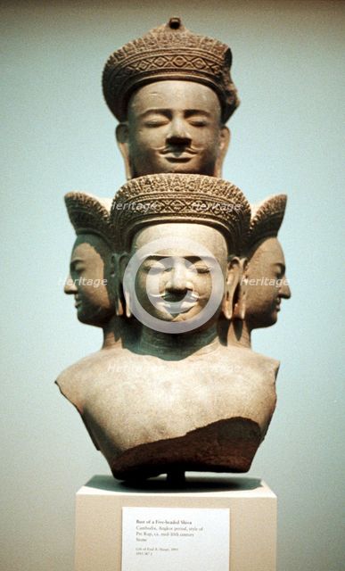 Five-headed bust of Shiva, Mid 10th century. Artist: Unknown