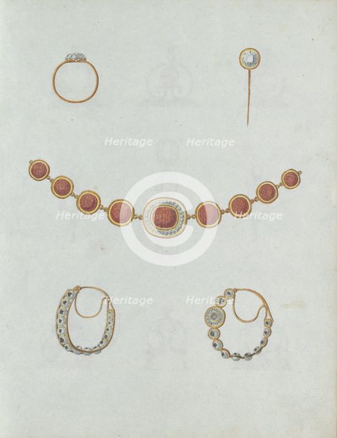 Five jewels including one ring, c.1800-c.1810. Creator: Carl Friedrich Bärthel.