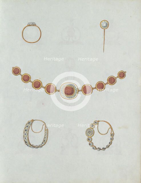 Five jewels including one ring, c.1800-c.1810. Creator: Carl Friedrich Bärthel.