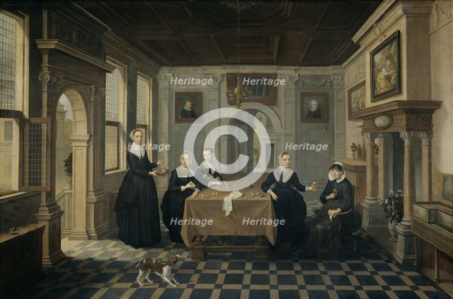 Five Ladies in an Interior, c.1630-c.1652. Creator: Dirck van Delen.