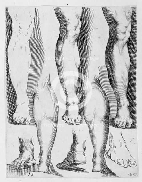 Five Legs and Three Feet, 17th century., 17th century. Creator: Luca Ciamberlano.