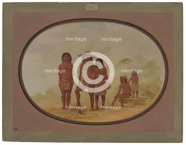 Five Maya Indians, 1855/1869. Creator: George Catlin.