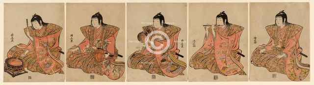 Five Musicians (Gonin bayashi), c. 1783. Creator: Torii Kiyonaga.