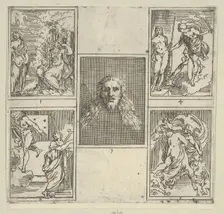 Five numbered scenes, each after a painter in the Accademia Degl'Incamminati, from IL FUNE..., 1603. Creator: Guido Reni