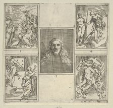 Five numbered scenes, each after a painter in the Accademia Degl'Incamminati, from IL FUNE..., 1603. Creator: Guido Reni