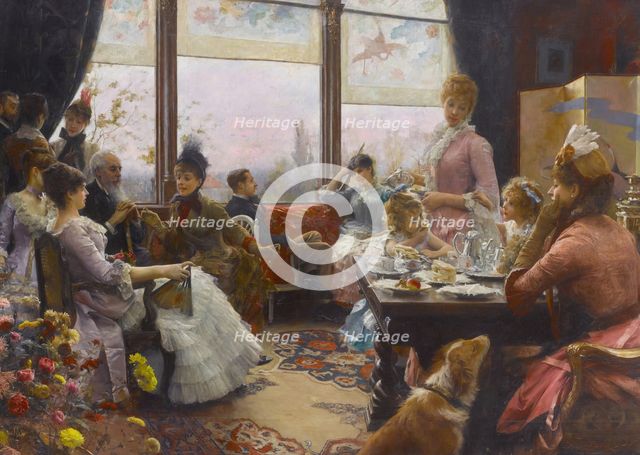 Five o'Clock Tea, 1883-1884. Creator: Stewart, Julius (1855-1919).