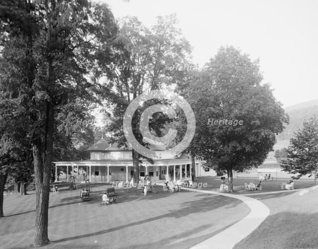Five o'clock tea at the club house, Virginia Hot Springs, between 1910 and 1920. Creator: Unknown.