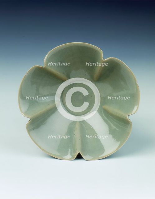 Five-petalled Yaozhou celadon bowl, Five Dynasties-early Northern Song dynasty, 10th century. Artist: Unknown