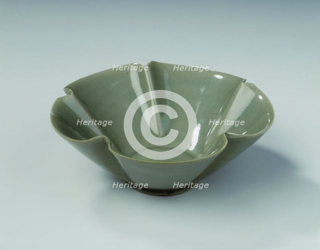 Five-petalled Yaozhou celadon bowl, Five Dynasties-early Northern Song dynasty, 10th century. Artist: Unknown