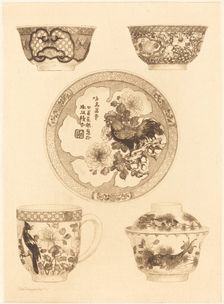 Five Pieces of China. Creator: Jules-Ferdinand Jacquemart