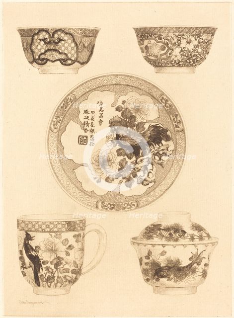 Five Pieces of China. Creator: Jules-Ferdinand Jacquemart.