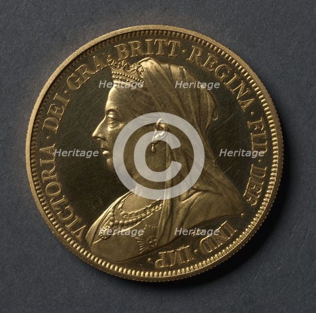 Five Pounds (obverse), 1893. Creator: Thomas Brock (British).