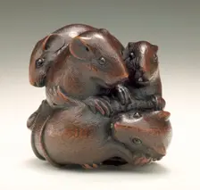 Five Rat Group, Mid-late 19th century. Creator: Ikkan