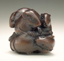 Five Rat Group, Mid-late 19th century. Creator: Ikkan