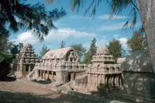 Five Rathas, Mahabalipuram, Tamil Nadu, India. Creator: Vivienne Sharp