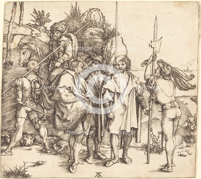 Five Soldiers and a Turk on Horseback, 1495/1496. Creator: Albrecht Durer.