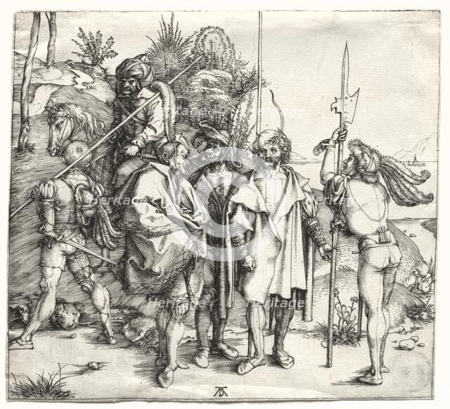 Five Soldiers and a Turk on Horseback, probably 1496. Creator: Albrecht Dürer (German, 1471-1528).