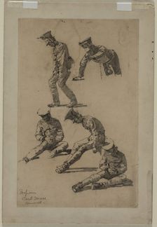 Five Studies of a Soldier, fourth quarter 19th century or first third 20th century. Creator: Carl Marr (American, 1858-1936)