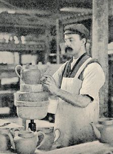 Fixing Spout on a Teapot c1917