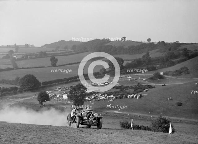 Fiat Balilla 508S competing in the Singer CC Rushmere Hill Climb, Shropshire 1935. Artist: Bill Brunell.