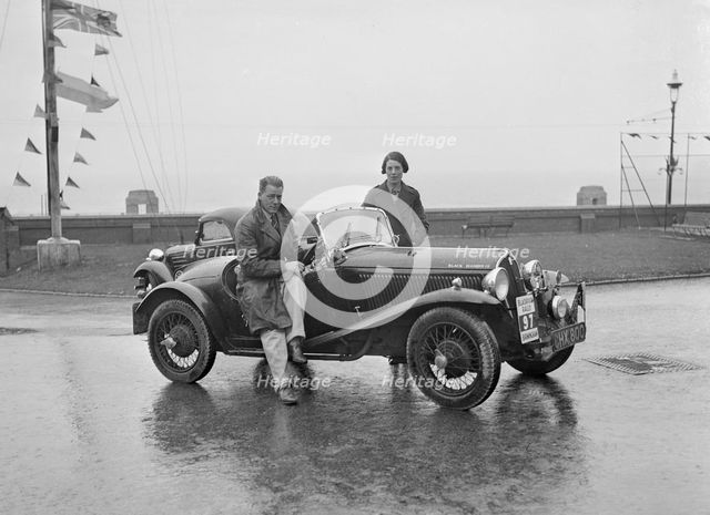 Fiat Balilla 508S of SGE Tett of the Black Diamond III team at the Blackpool Rally, 1936. Artist: Bill Brunell.