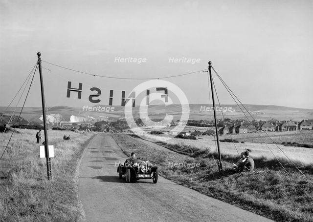 Fiat Balilla of F Andrews competing at the Bugatti Owners Club Lewes Speed Trials, Sussex, 1937. Artist: Bill Brunell.