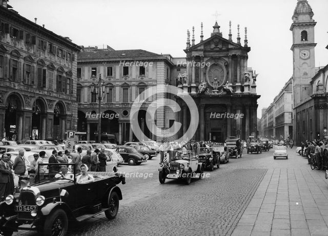 Fiats at a rally, Turin, Italy, c1960. Artist: Unknown